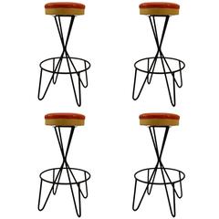 Set of Four Paul Tuttle Bar Counter Stools