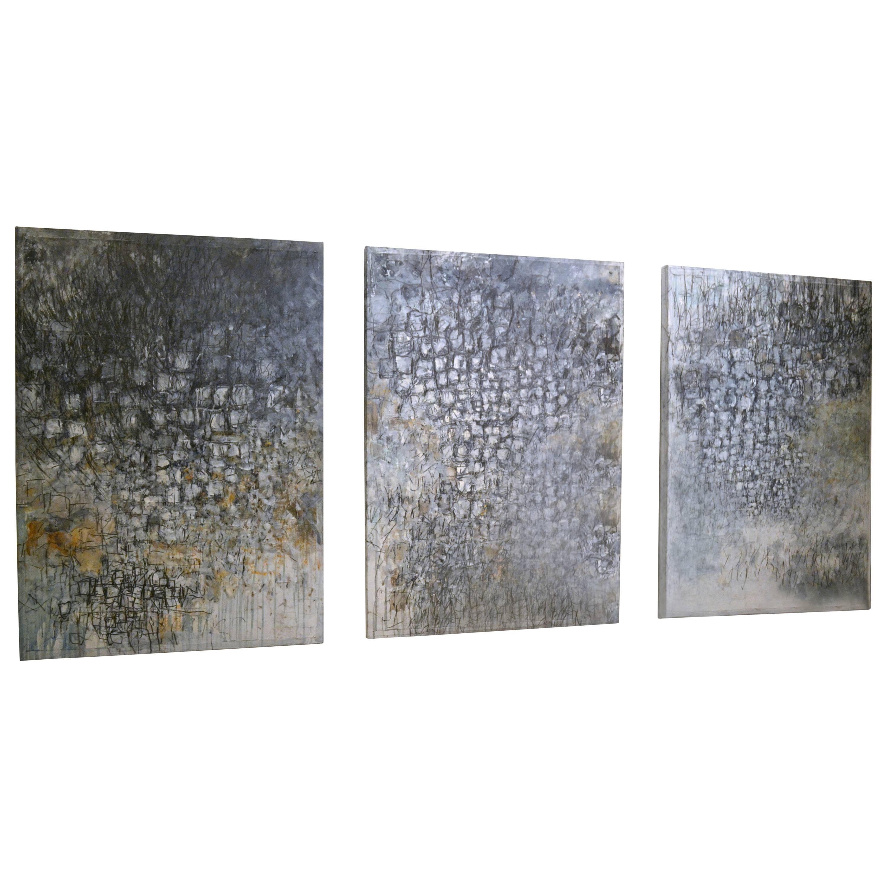Abstract Triptych by Gabriel Rivera
