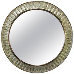 Chiseled Glass and Brushed Nickel Mirror by Ghio Studio 7