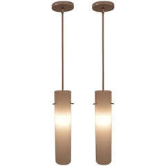 Pair of Plastic Cylinder Hanging Lights