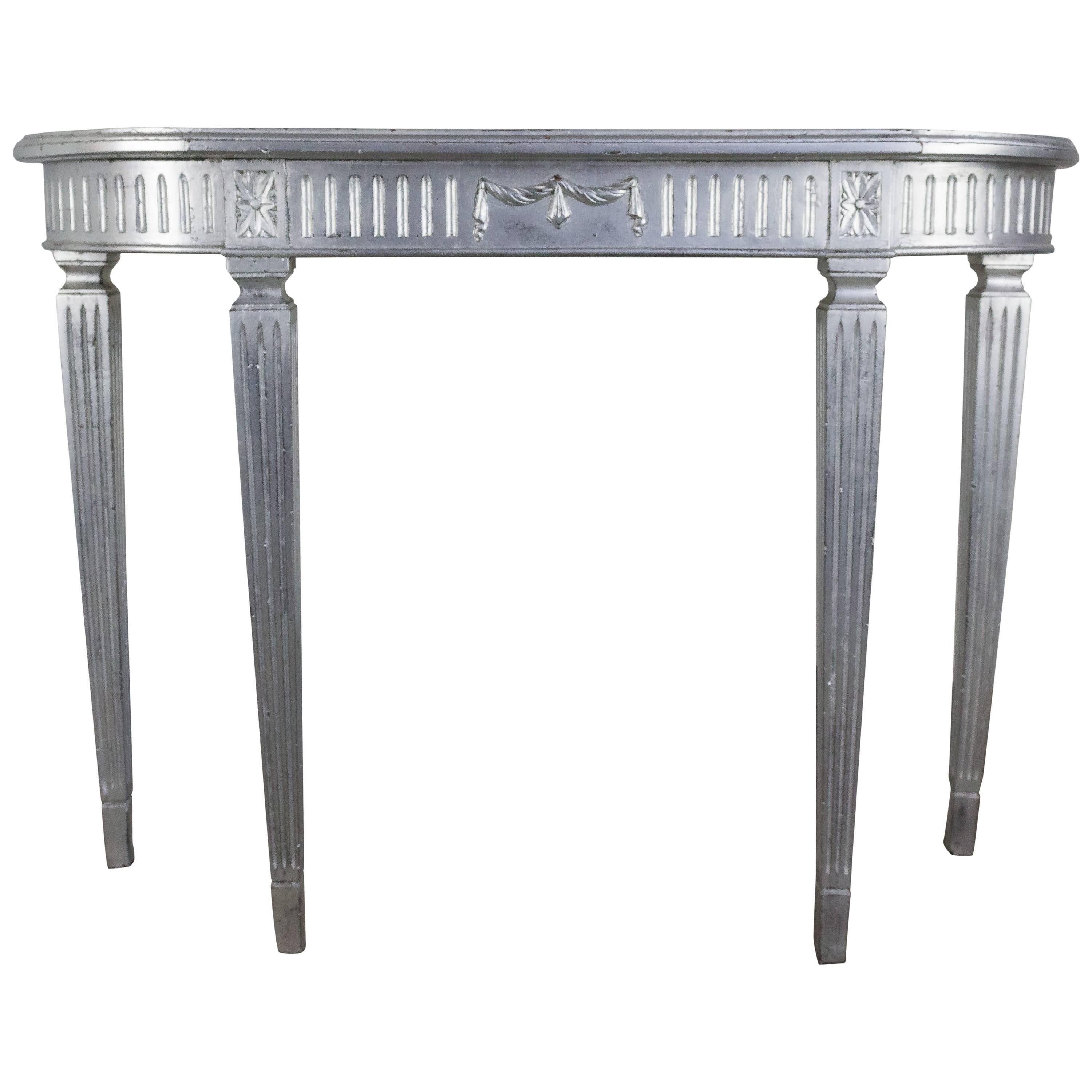 Silvered Neoclassical Style Console