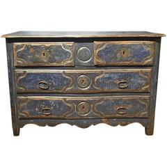 18th Century Louis XIV Style Arbalette Commode in Painted Wood