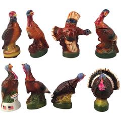 Set of Eight Mini Wild Turkey Decanters 11