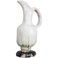 Enameled Stoneware Ewer Vase, 1950s, by Alice Colonieu
