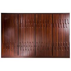 Vintage Italian Wardrobe in African Rosewood by Luciano Frigerio