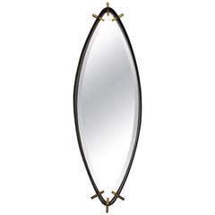 Unusual Chic 1950s Italian Beveled Mirror
