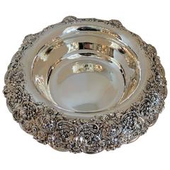 Stunning Elaborate Gorham Pierced Sterling Large Silver Presentation Bowl 