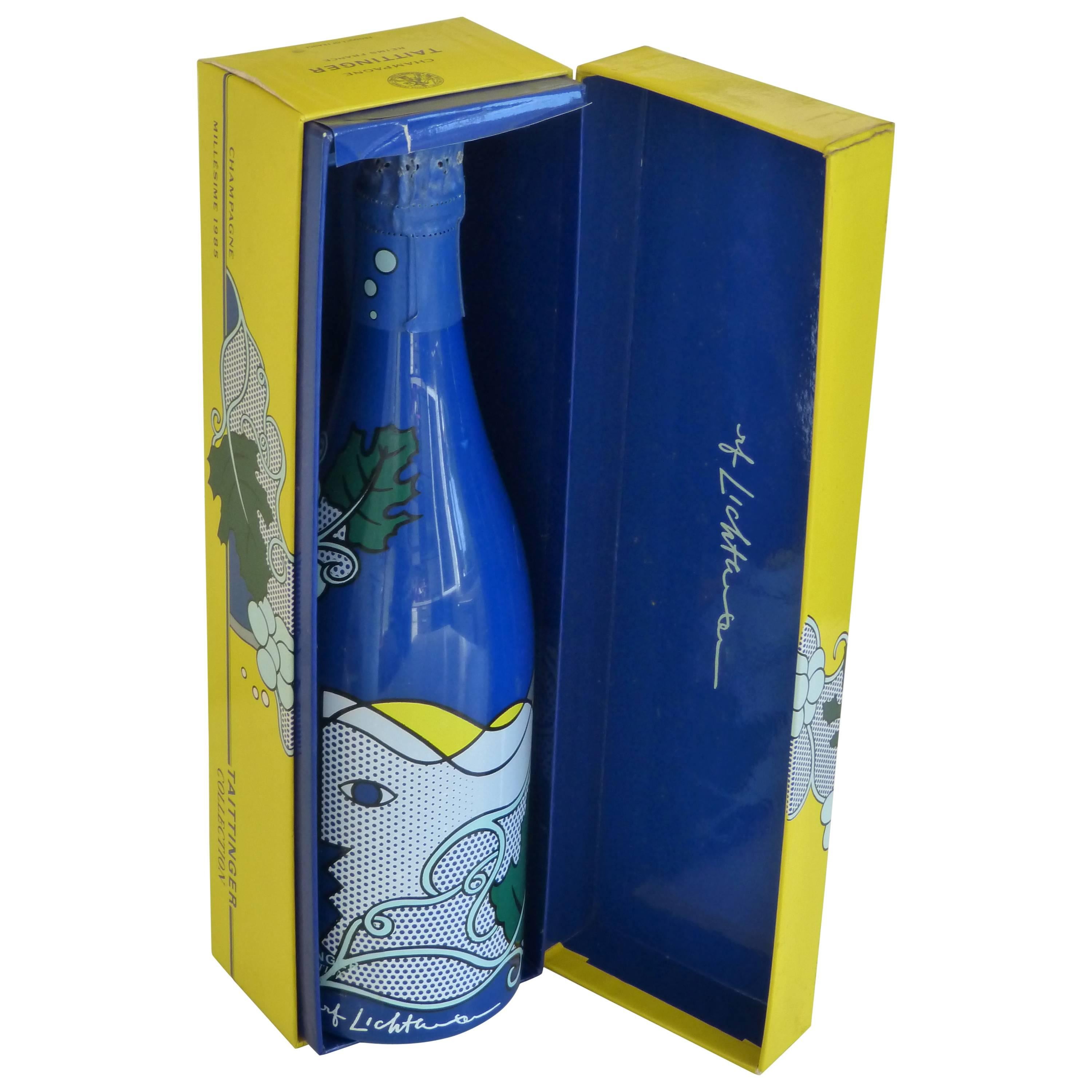 Original Roy Lichtenstein Champagne Bottle for  Taittinger Collection 1985 For Sale