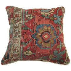 Vintage Serapi Rug Pillow