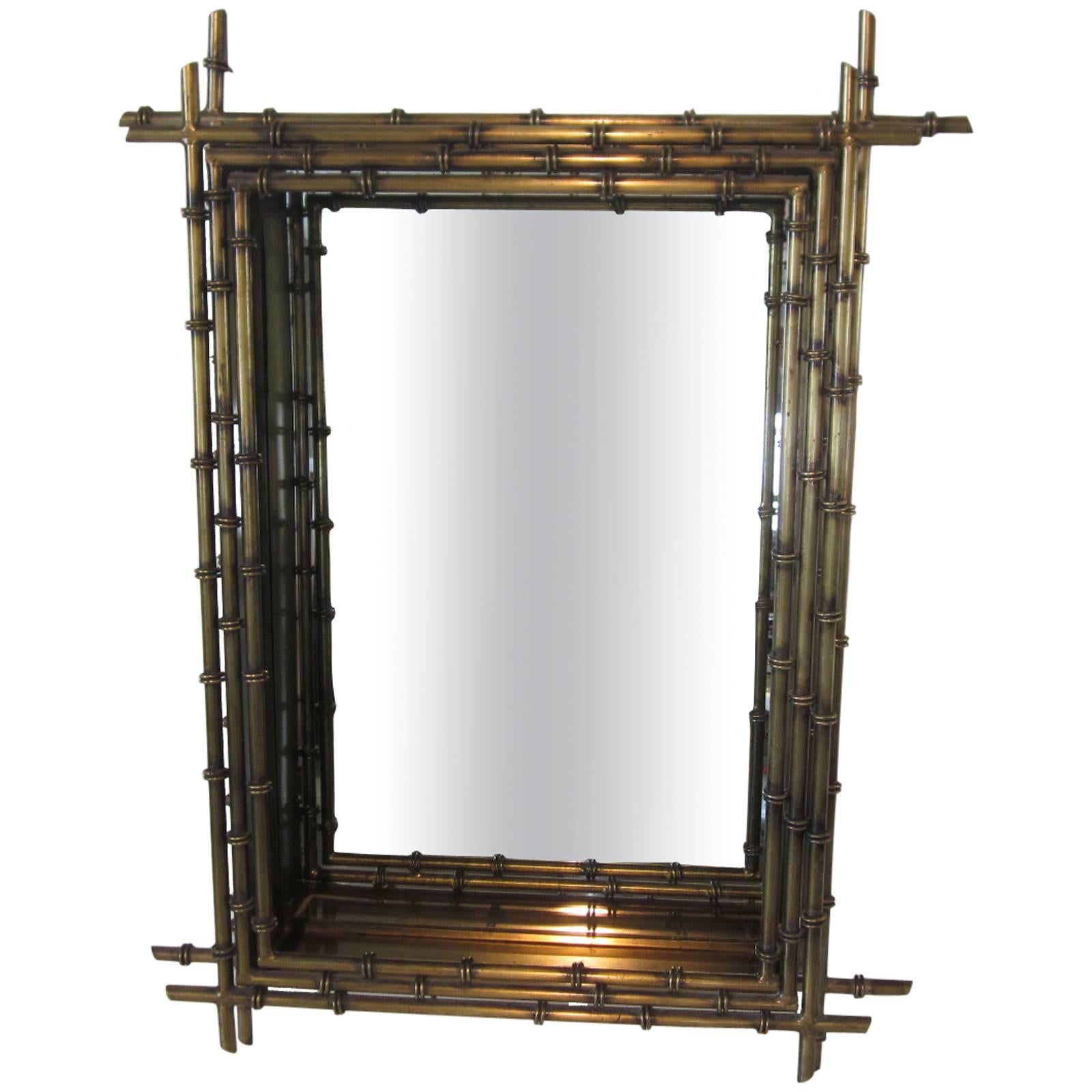 Curtis Jere Faux Gold Gilt Wall Mirror