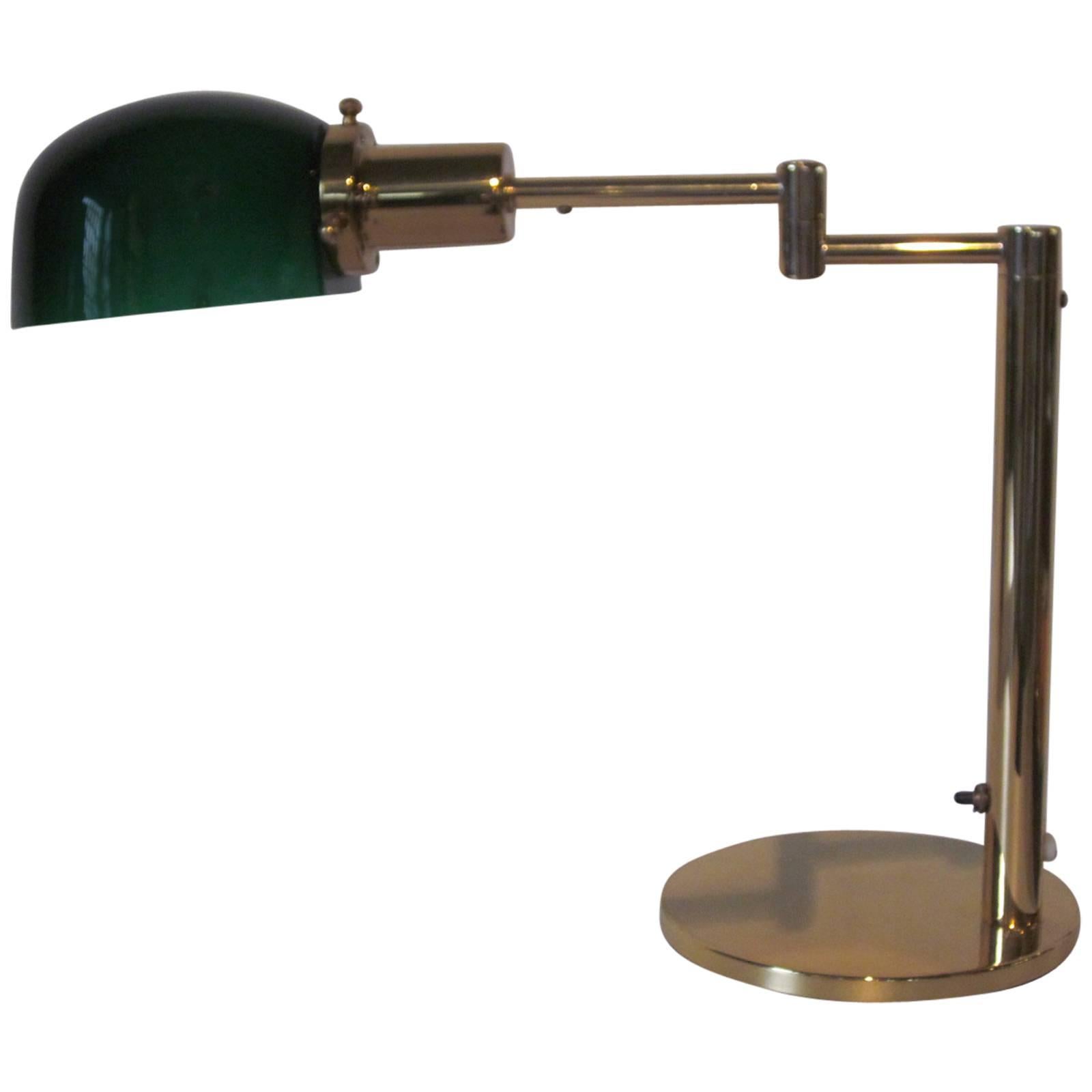 Nessen Brass and Glass Desk Lamp