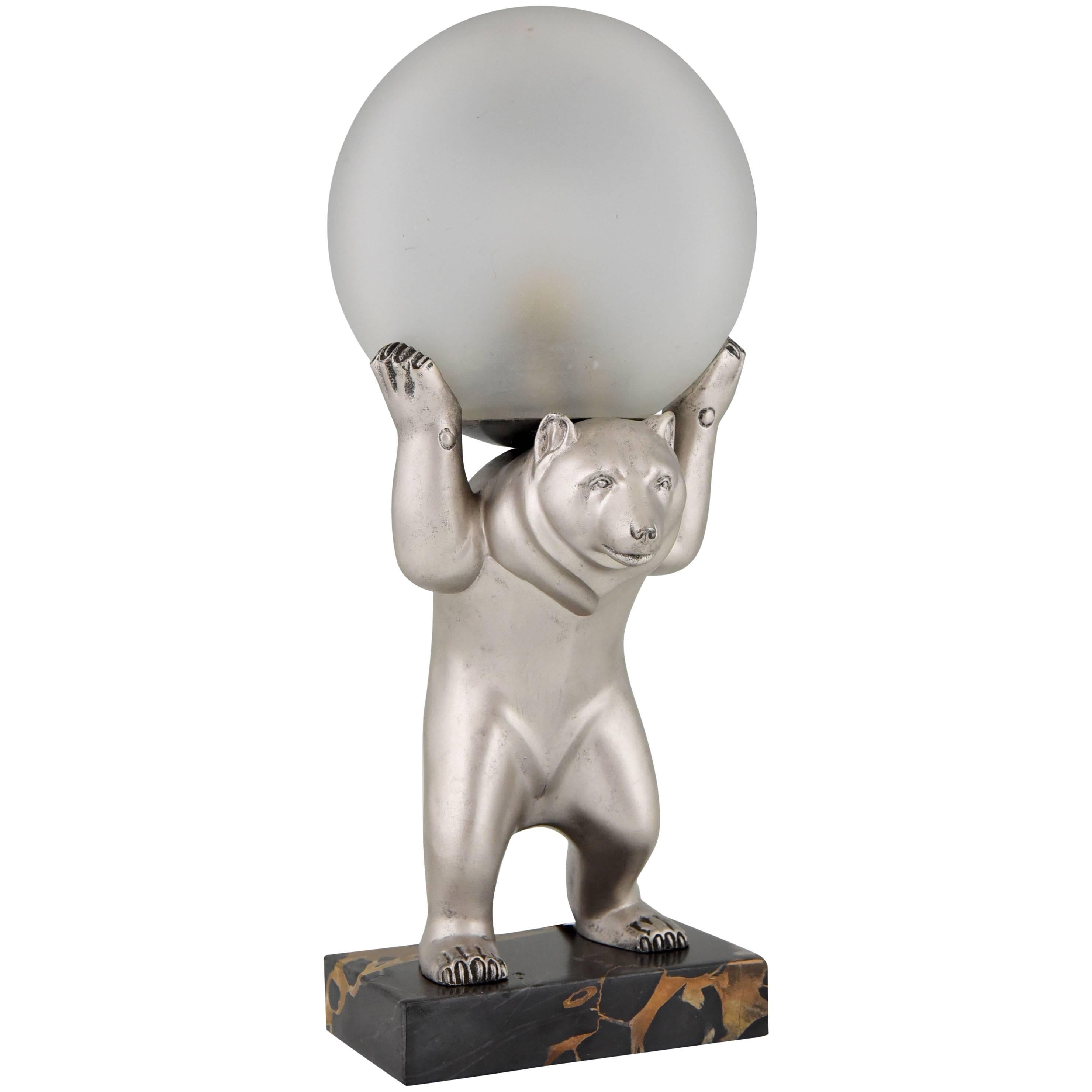 Irénée Rochard French Art Deco Bear Lamp, 1930