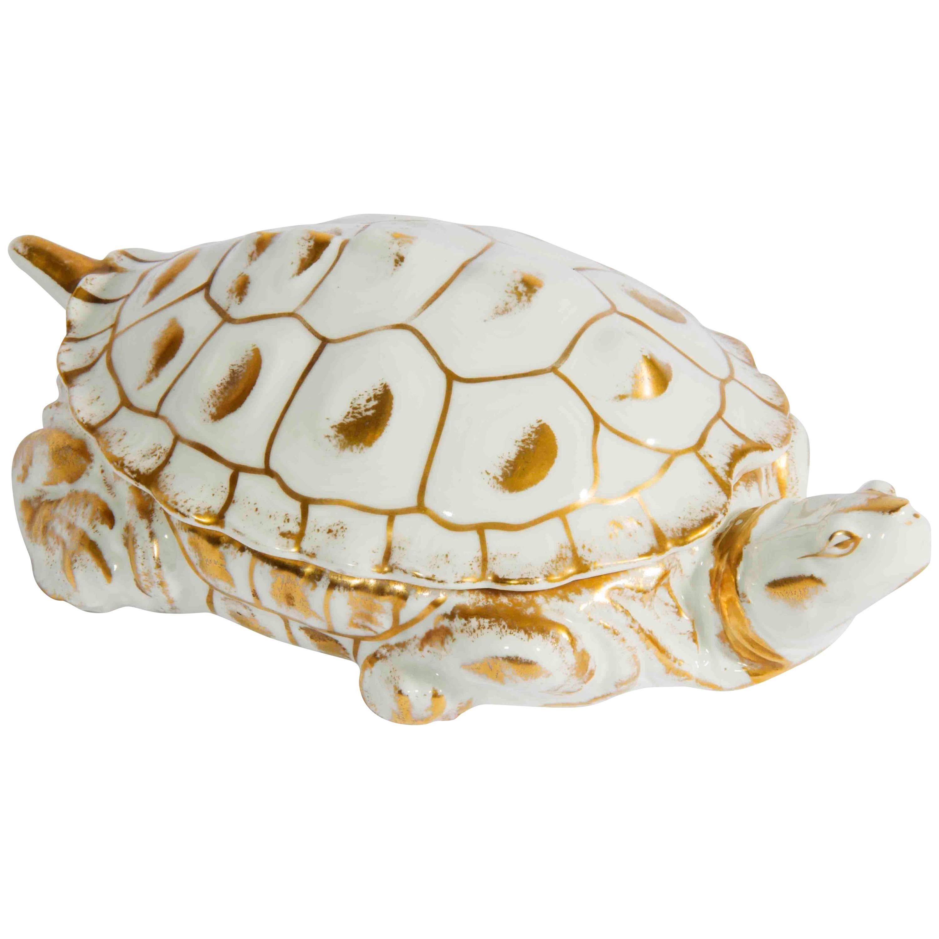 Antique Limoges Porcelain Turtle Box
