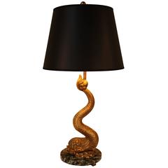 French Bronze Dolphin Table Lamp