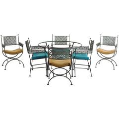 Seven-Piece Wrought Iron Patio Set by Shaver-Howard, 1960