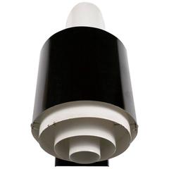 Mid-Century French Wall Lamp Jackfluor by Novalux, Black and White Metal, 1950s 3