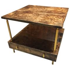 Coffee or Side Table with Drawer by Aldo Tura
