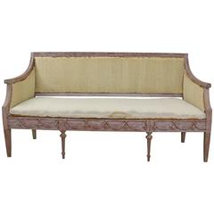 Late Gustavian Lindome Sofa, Rubbed Back to Original Color