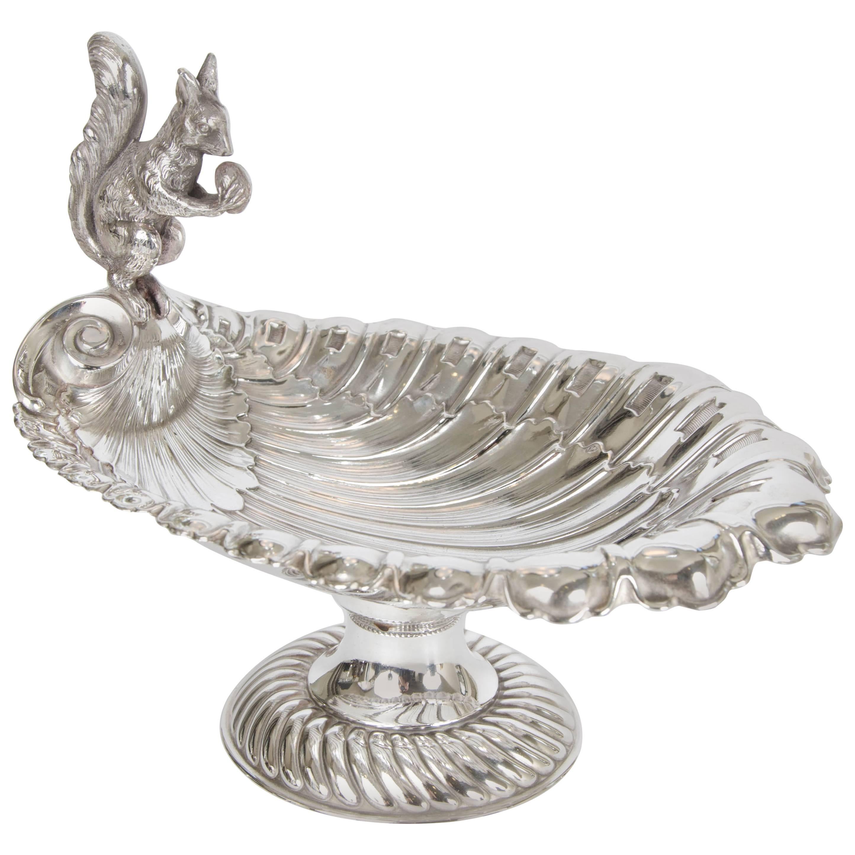 Silver Plate Squirrel Serving Dish C.1890 For Sale