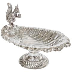 Silver Plate Squirrel Serving Dish C.1890