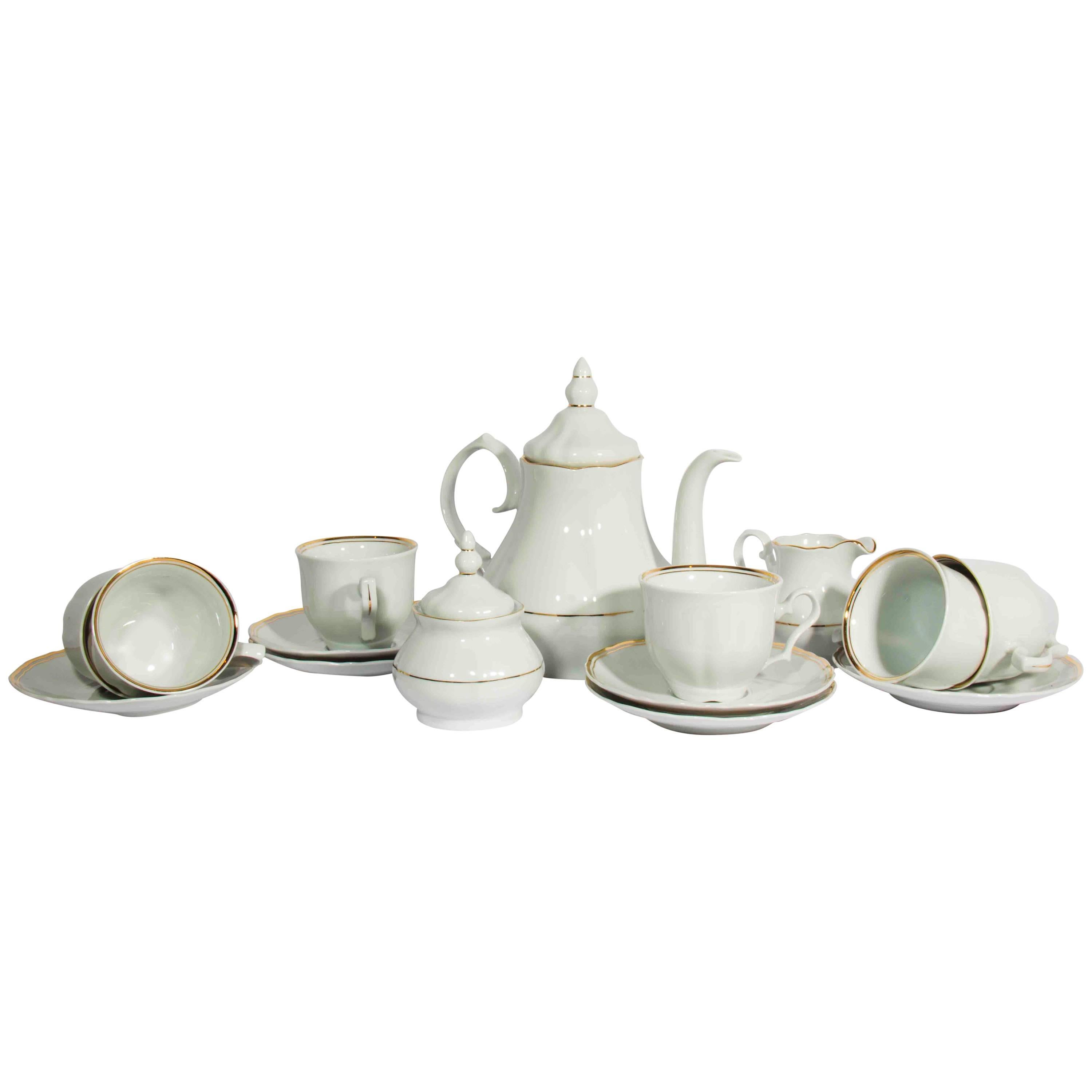 Vintage Porcelain Tea Service for Six People