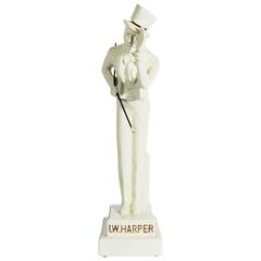 Vintage Porcelain White Decanter with Topper