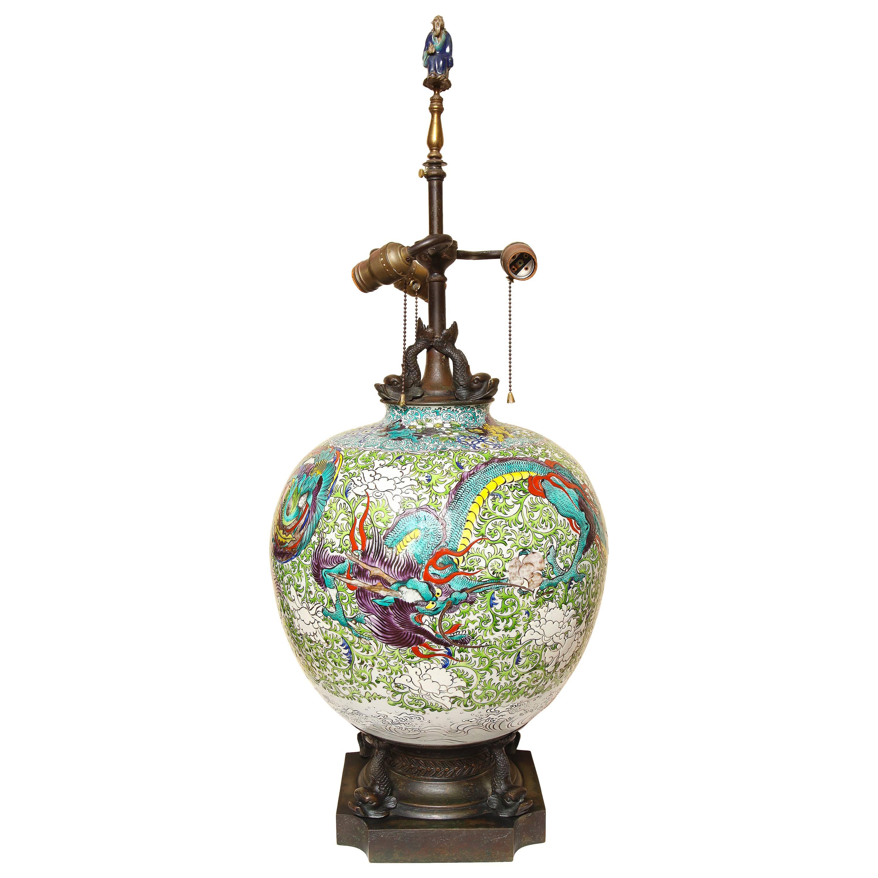 Large Chinese Porcelain Table Lamp