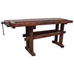 19th Century Italian Chestnut Workbench