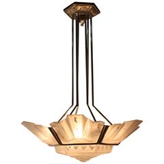 Vintage Magnificent French Art Deco Chandelier by Muller Freres