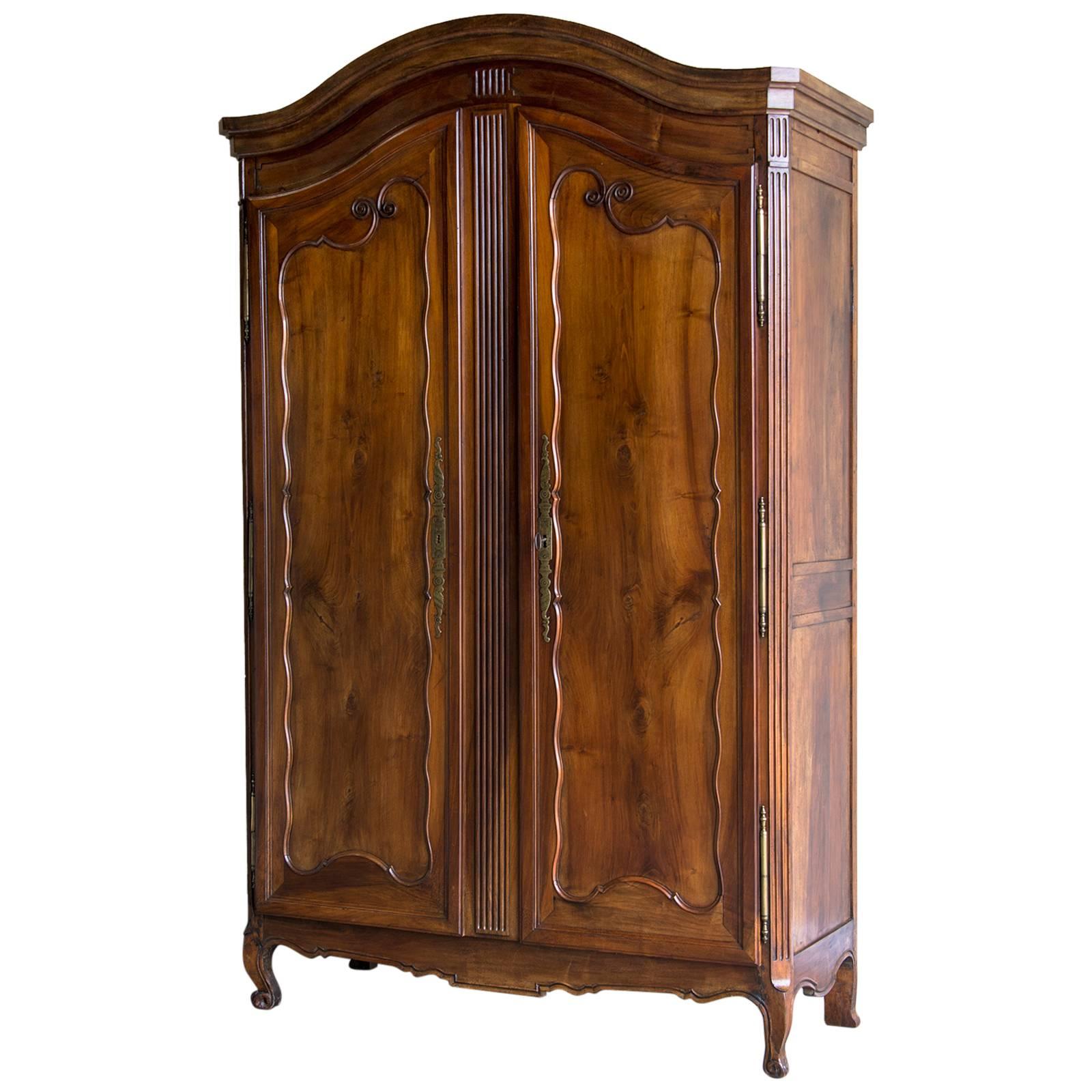 Louis XV Style Antique French Cherrywood Armoire, Normandy, circa 1785