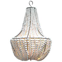 Clay Beaded "Lim" white Chandelier