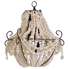 Clay Beaded "French" White Chandelier
