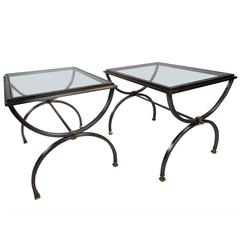 Pair Midcentury Style Metal Accent End Tables