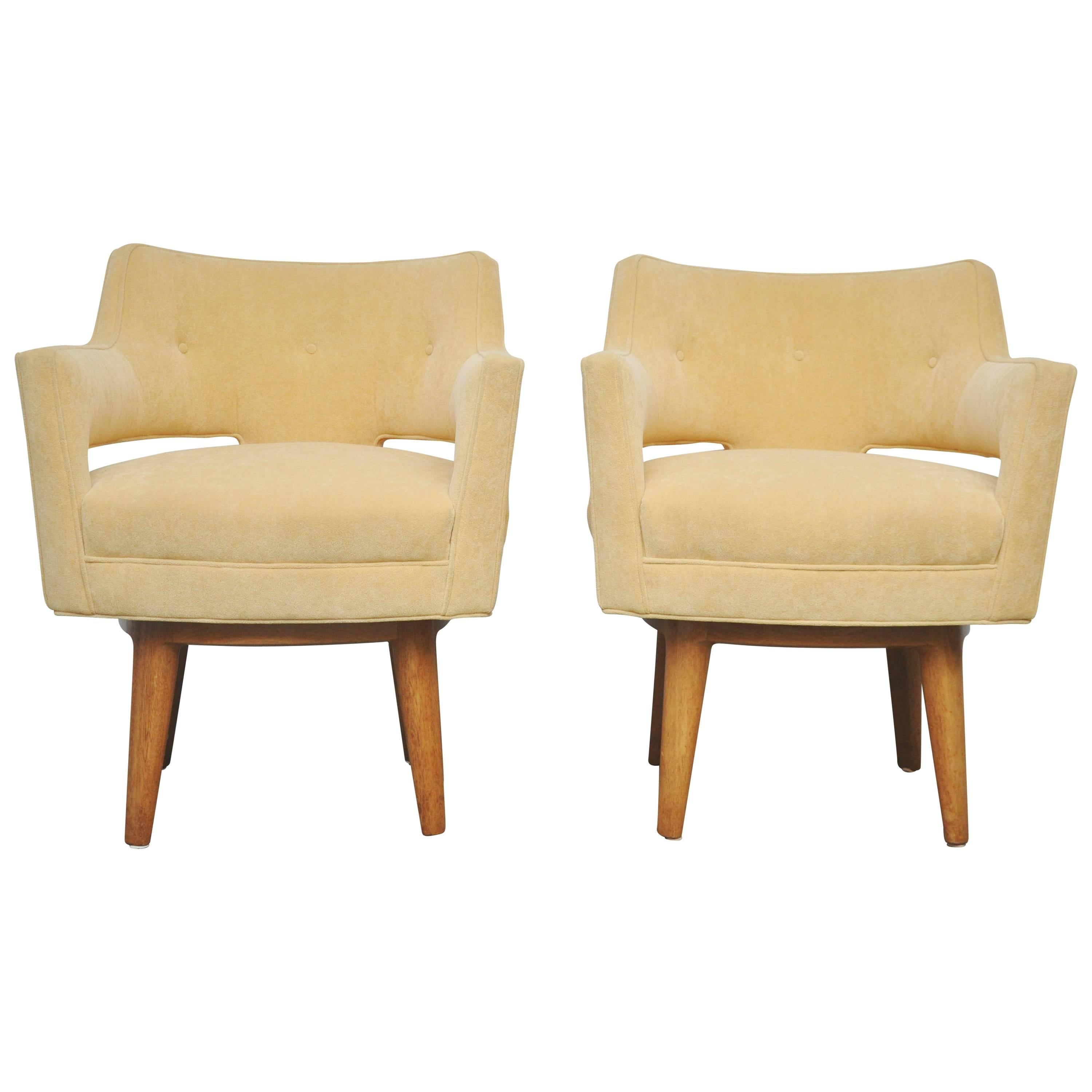 Dunbar Open-Arm Swivel Lounge Chairs by Edward Wormley