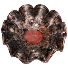 Murano Black, Gold and Red Glass Ballerina Bowl