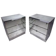 Midcentury Mirrored Nightstands