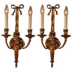 Elegant French Bronze Wall Sconces