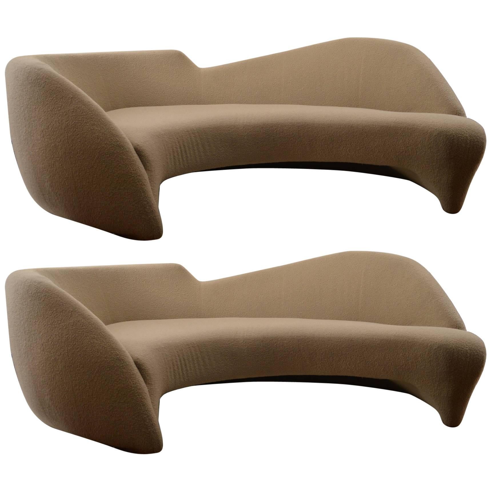 Pair of Kagan for Weiman "Preview" Curvy Sofas