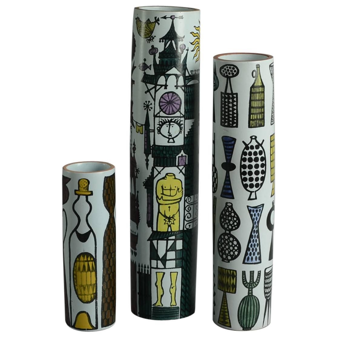 Three Karneval Vases by Stig Lindberg for Gustavsberg For Sale
