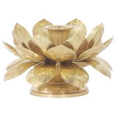 Exotic Brass Lotus Flower Candle Holder