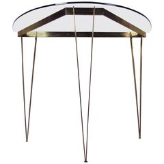 Unique Mid-Century Modern Bronze Demilune Hall Table 4