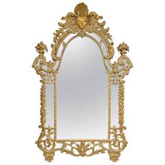 Antique Large Provencal Giltwood Mirror Early XVIII Century