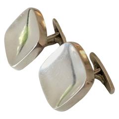 Vintage Bent Knudsen Sterling Silver Square Cuff Links #10