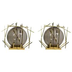Impressive Caged Pair of Lamps