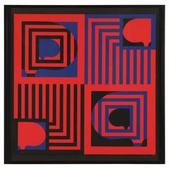 Signed Geometric Lithograph by Jesse Reichek
