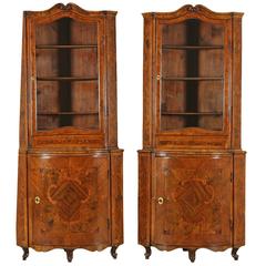 Pair of Mid-18th Century Baroque Double Body Corner Cupboards