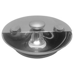 Vintage Mid Century Chrome Flying Saucer Shape Ashtray c1950s