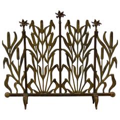Vintage Cat Tail Iron Fireplace Screen