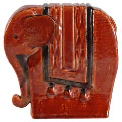Vintage Bitossi, Londi Designed 'Terra Rossa' Glazed Indian Elephant, Italy, circa 1965