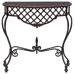Antique Early 20th Century Spanish Revival Iron and Wood Console